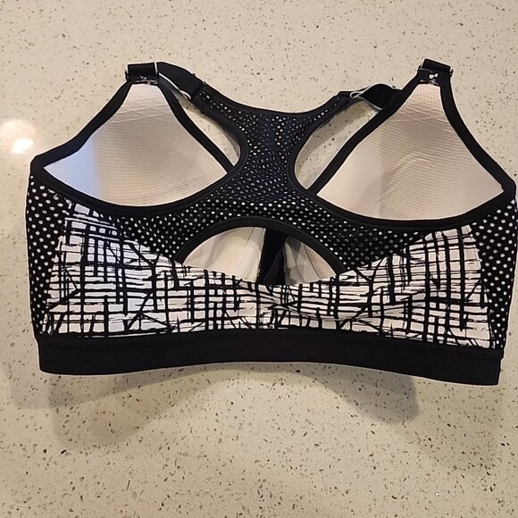 Maidenform Sports Bra 34D DM7991 Black White Underwire Lined Front Closure - Picture 3 of 4